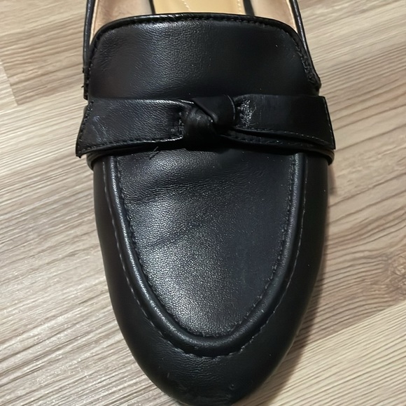 Talbots black Leather Loafers  Flats Womens 9.5 Top tie accent Slip on Casual - Picture 5 of 11